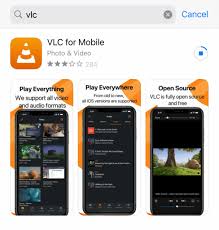 VLC media player app on Android smartphone